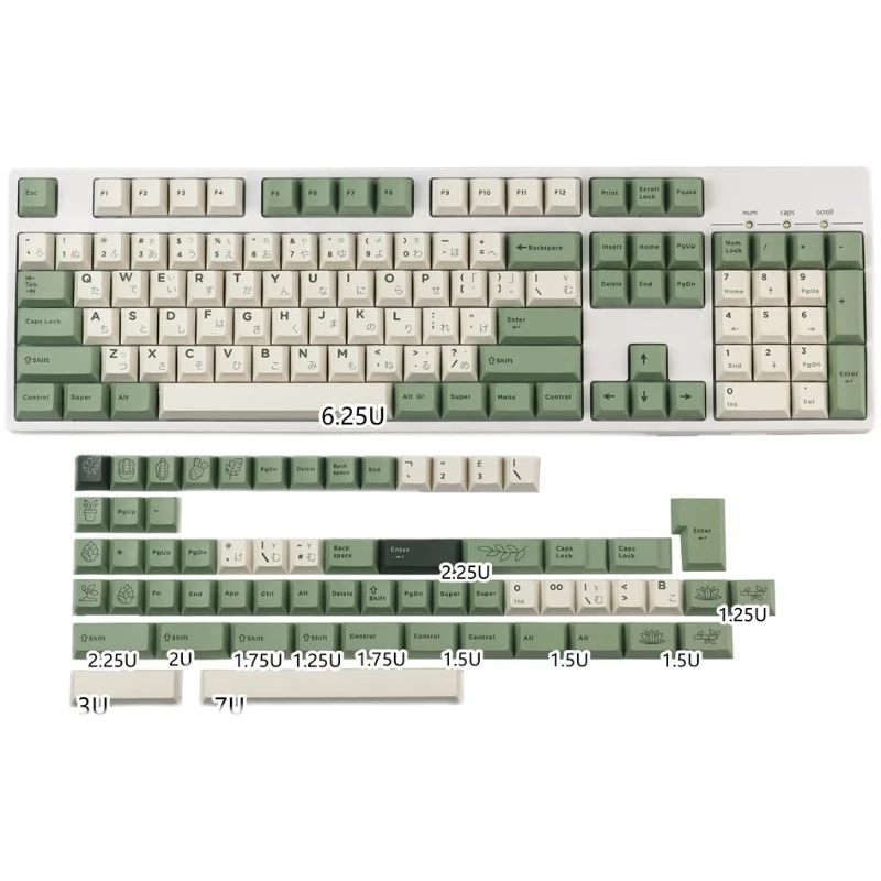 Top GMK Desert Botanical Keycaps PBT Dye Subbed Japanese Key Caps Cherry Profile Keycap With 2.25U 2.75U 3U 7U Spacebar ISO