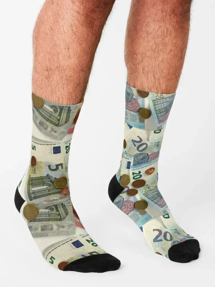 Euro Banknotes and Coins Socks Wholesale Rugby shoes christmas stocking Socks For Men Women's