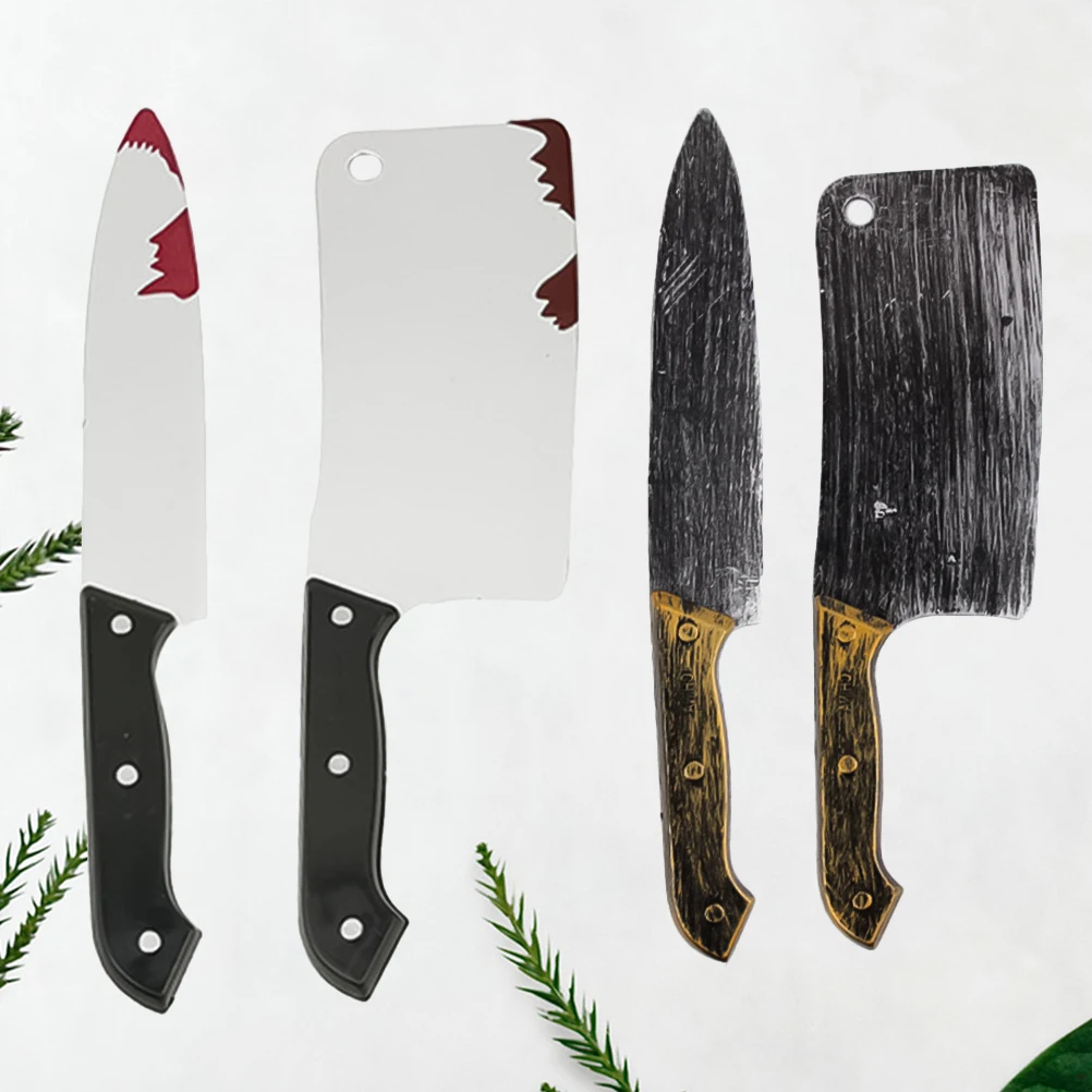 

4pcs Plastic Performance Cutter Halloween Funny Props Horror Party Game Night Special Effect Sprinkling Blood Tool Prank Decor