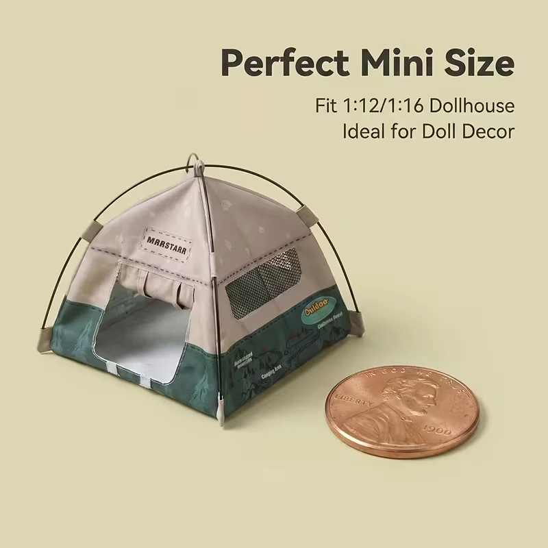 DIY Miniature Camping Tent Model Kit (1:12 Scale) – Realistic Prop for Photography & Home Desktop Decor (Self-Assembly Required)