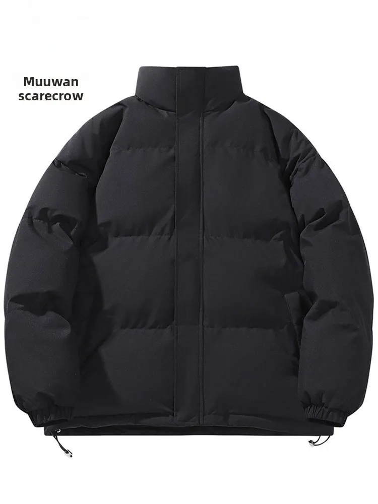 

Thiened Cotton Jaet Men's Winter New Sle Warm Stand Collar Bread Sle Casual Cotton Coat Long Sve Polyester Fiber