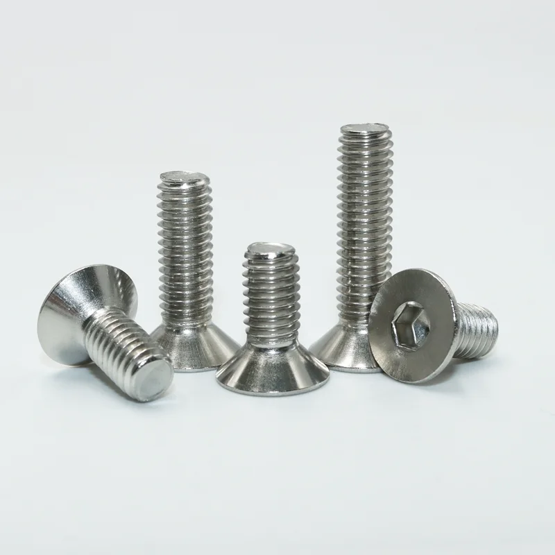 Hex Socket Countersunk Flat Head Screw Kit M2 M2.5 M3 M4 M5 M6 Hexagon Allen Bolt Nut 304 Stainless Steel DIN7991 Machine Screw