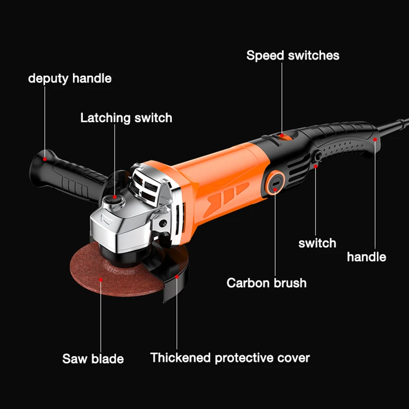 950W adjustable speed electric angle grinder 220v grinder metal cutting grinder handheld polishing machine