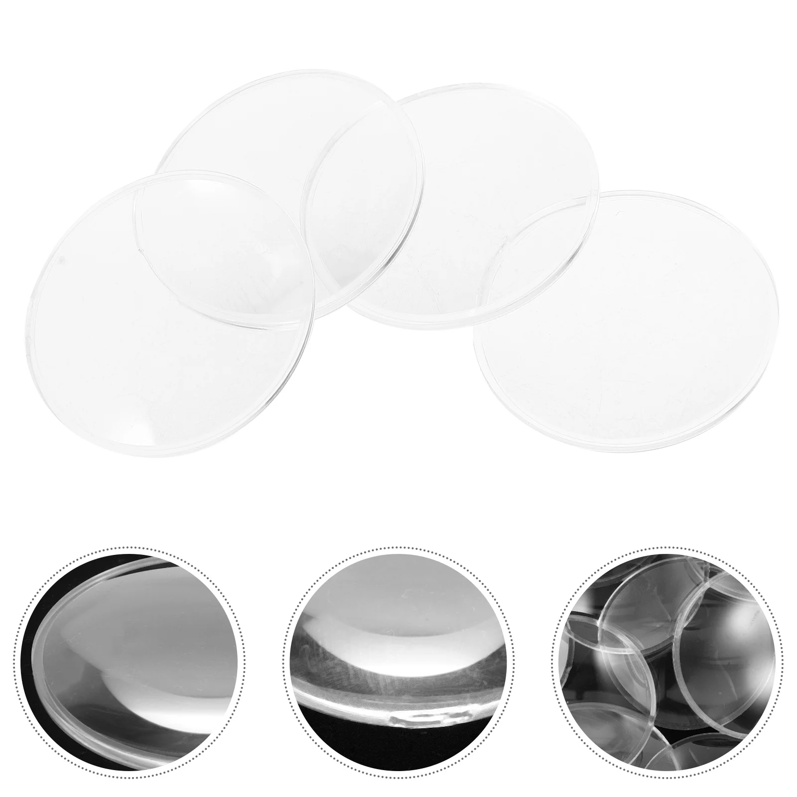 6 Pcs Magnifier Double Biconvex Lens Optically 3d for Transparent Magnifying Glasses