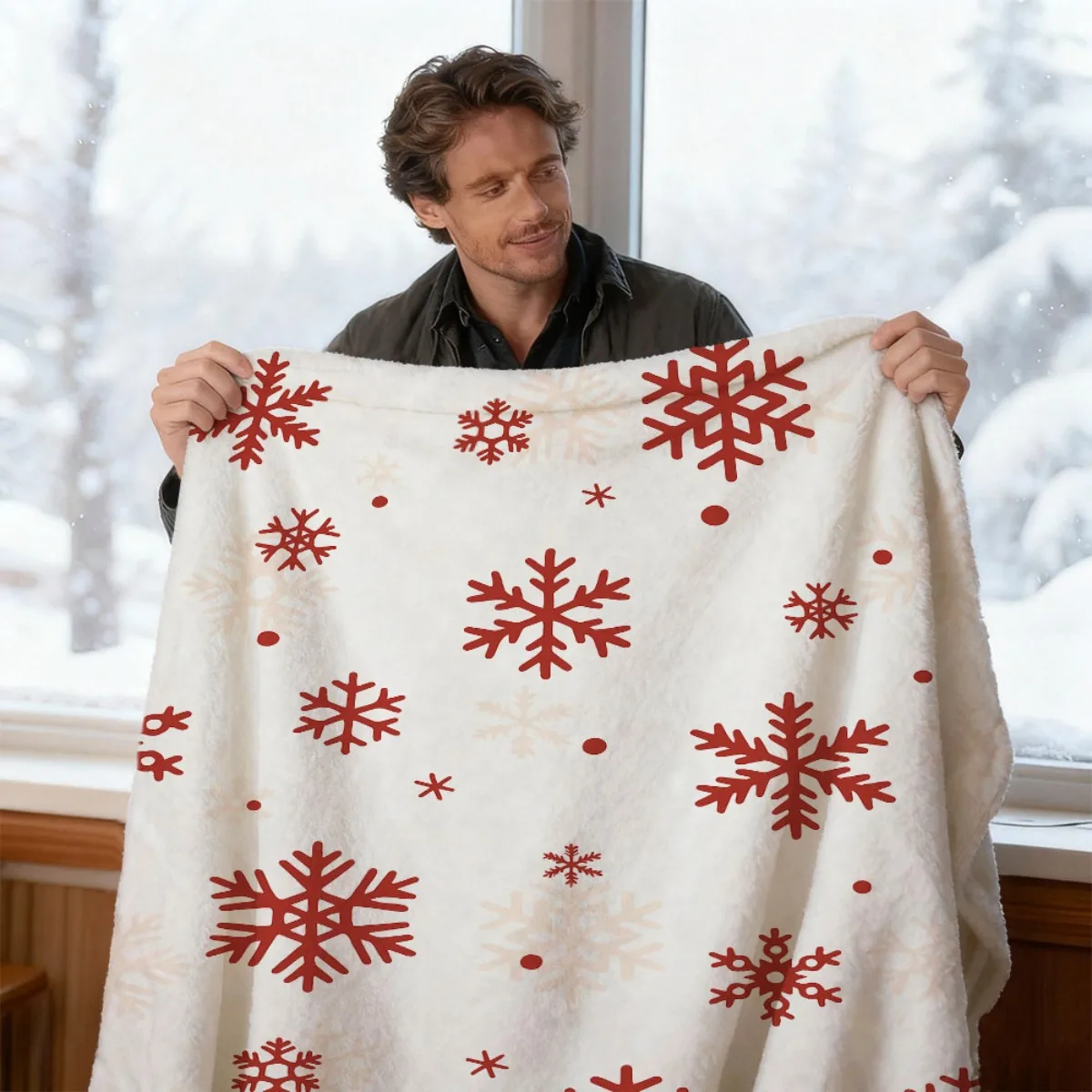 Christmas Snowflake Flannel Throw Blanket Snow Crystal Winter Design Sofa Bed Couch Bedroom Living Room Holiday Home Decor Christmas Gift Office Travel Nap Blanket Seasonal Bedding Winter Room Accent Sofa Blanket Holiday Decoration Christmas Bedding