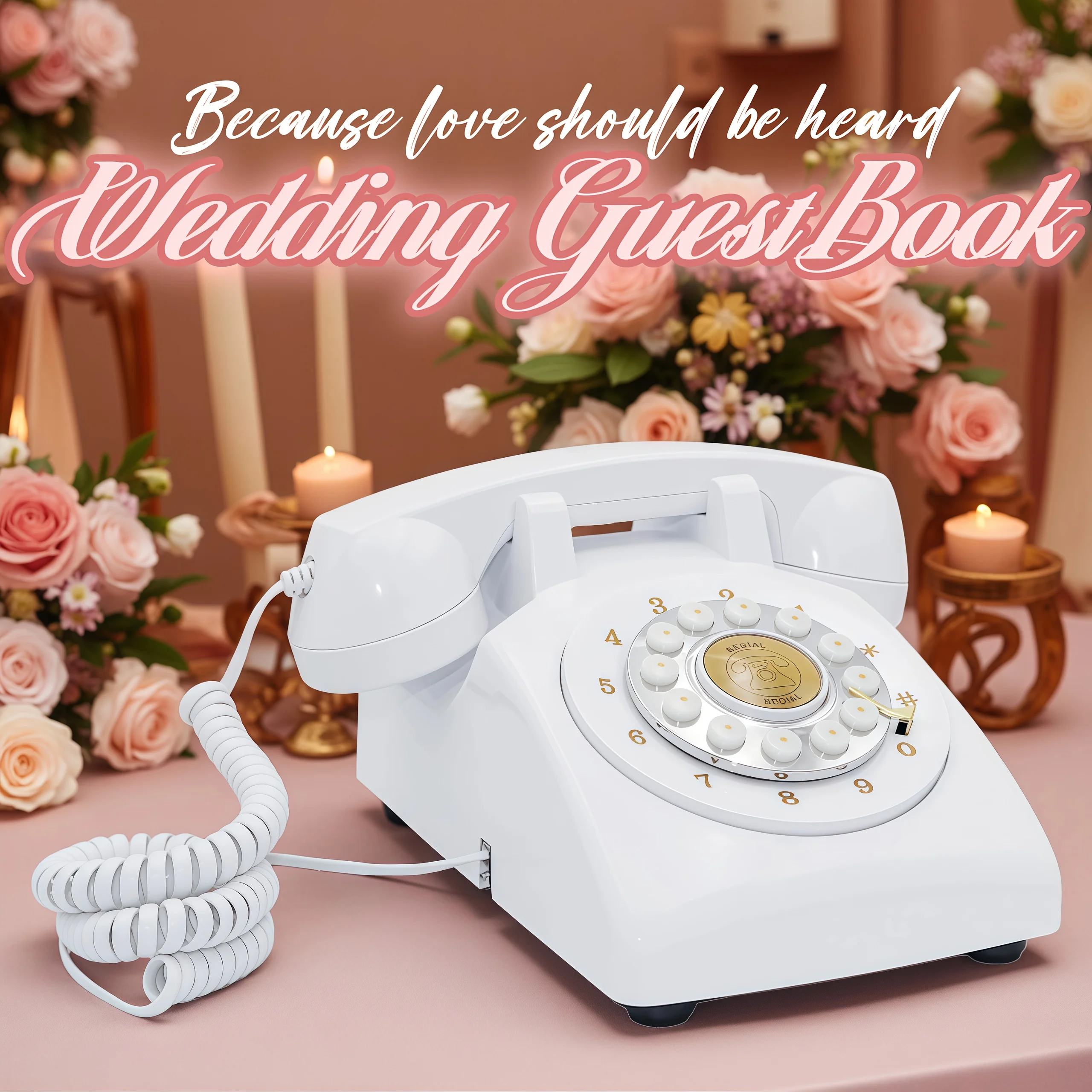 Guestbook Audio Wedding Phone Recording Retro Audio Telephone Voice Mailbook Record Guest Check-in Greetings Voice Messages