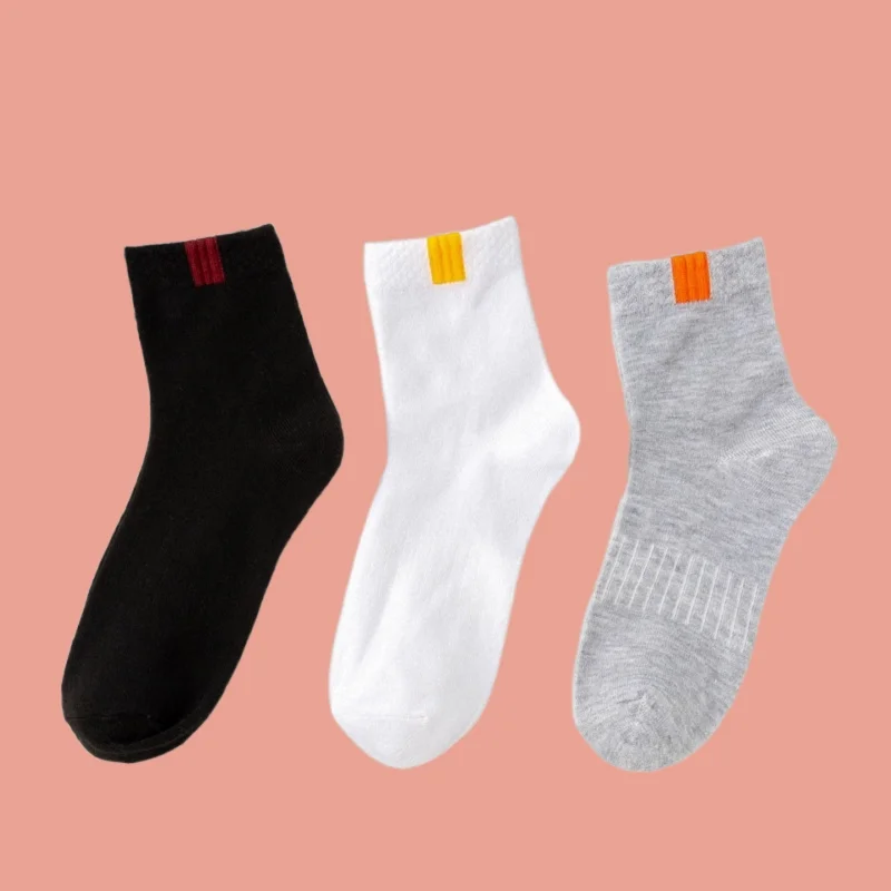 5/10 Pairs Men's Sports Cotton Casual Socks Autumn Breathable Waist Tied Sports Socks Sweat-absorbing Breathable Socks