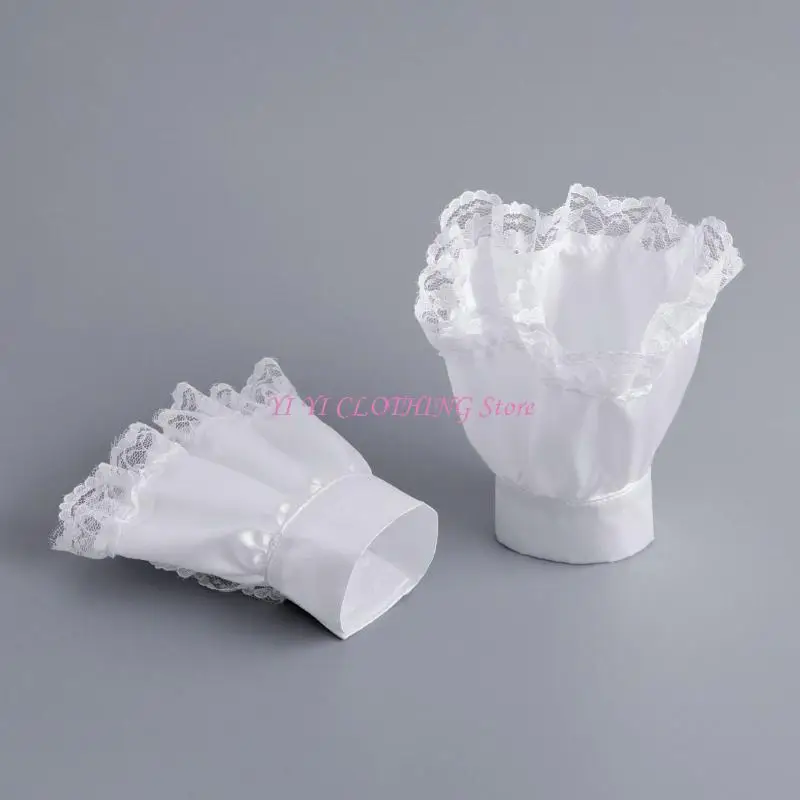 N5KF VICTORIAN RUBLUX LACE LACE JABOT Collar False Sheve Set pour les tenues médiévales