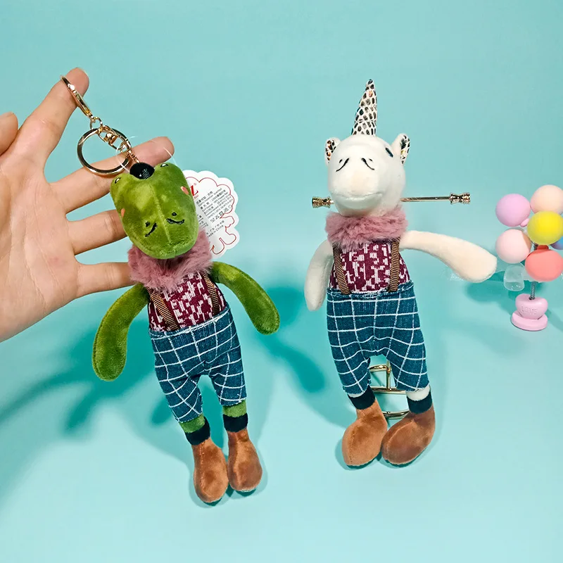 2023 New Creative Cute Big Crocodile Plush Keychain Pendant Cartoon Animals Unicorn Stuffed Plush Toys Kids Bag Charm Gifts