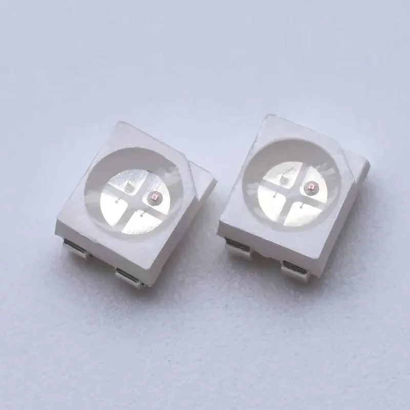 100pcs 3528 LED SMD Bead High power diodes bi-color Light red/white red/blue Chip