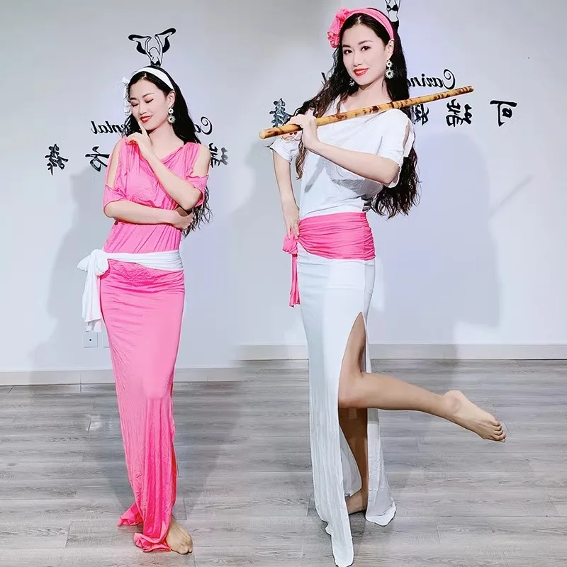 Индивидуальный халат для практики танца живота Baladi, модный шарф в народном стиле, новое платье для восточного танца, белая одежда для танца живота Graciasص, сексуальная