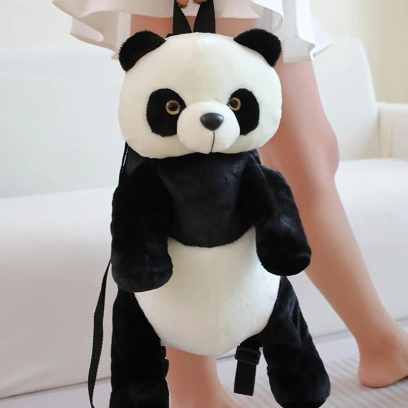 Lovely and Stylish Panda Plush Backpacks with Sturdy Plush Materials Fashion Home Accessory for Safe Snuggling