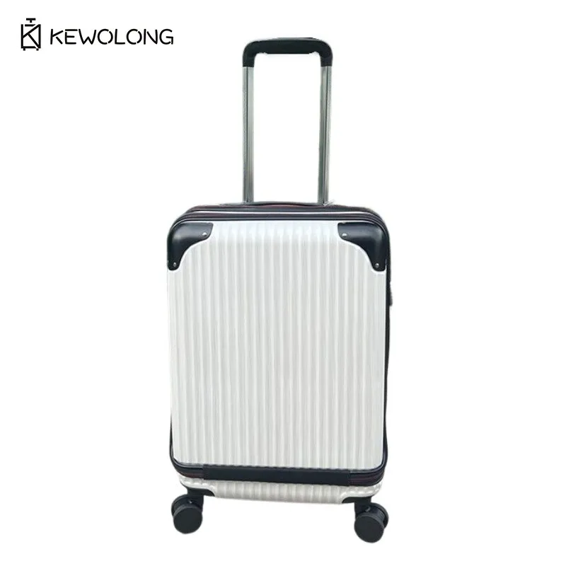 20-дюймовый передний открытый чемодан для ПК с бесшумными тормозными колесами и отделением для ноутбука, ручная кладь с 360° °   Спиннерные колеса