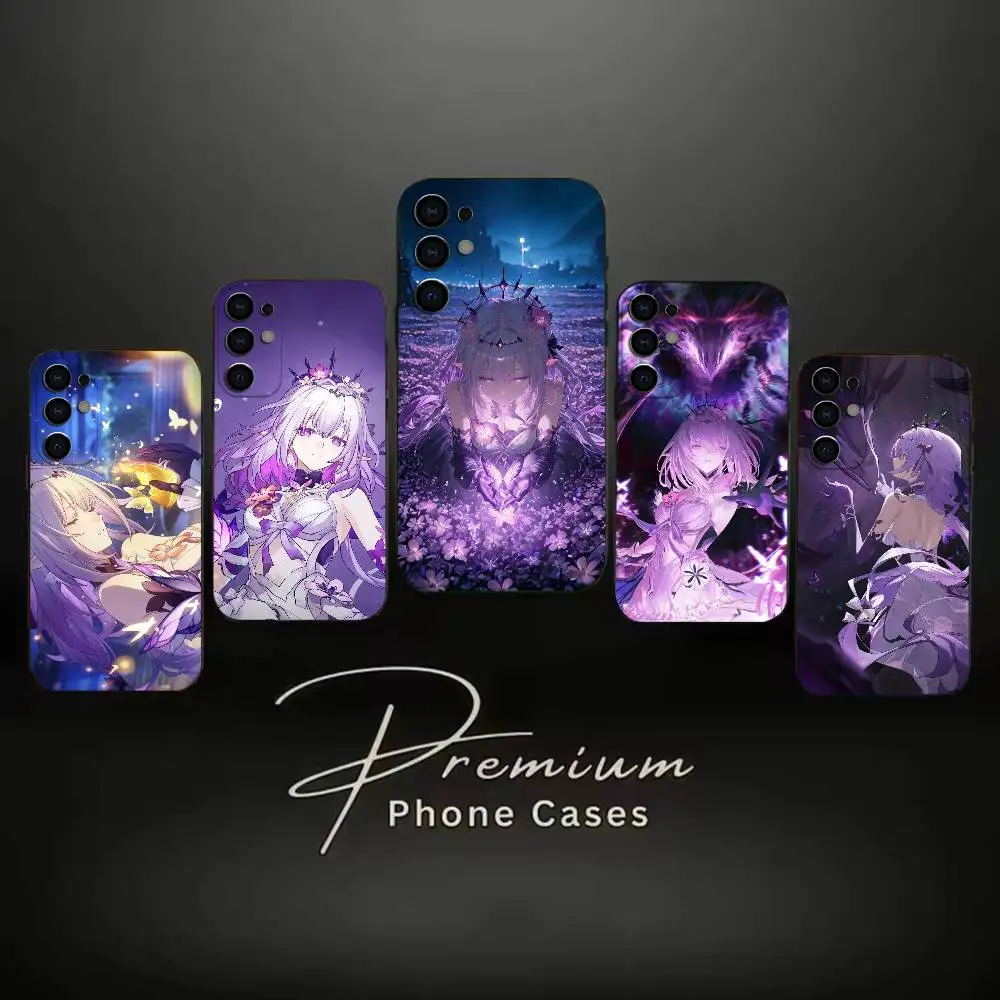Castorice HSR H-Honkai Star Rails Phone Case Black Soft Case For Samsung S24,S23,S21,S22,S24,S30,S20Ultra Plus