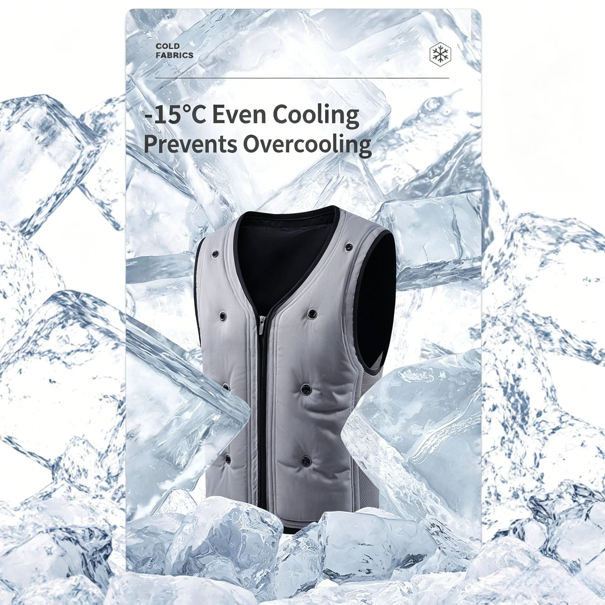 Lightweight Evaporative Cooling Vest, Summer Physical Water Cooling Sleeveless Jacket, Outdoor Physical Refrigeration Air Conditioning Vest