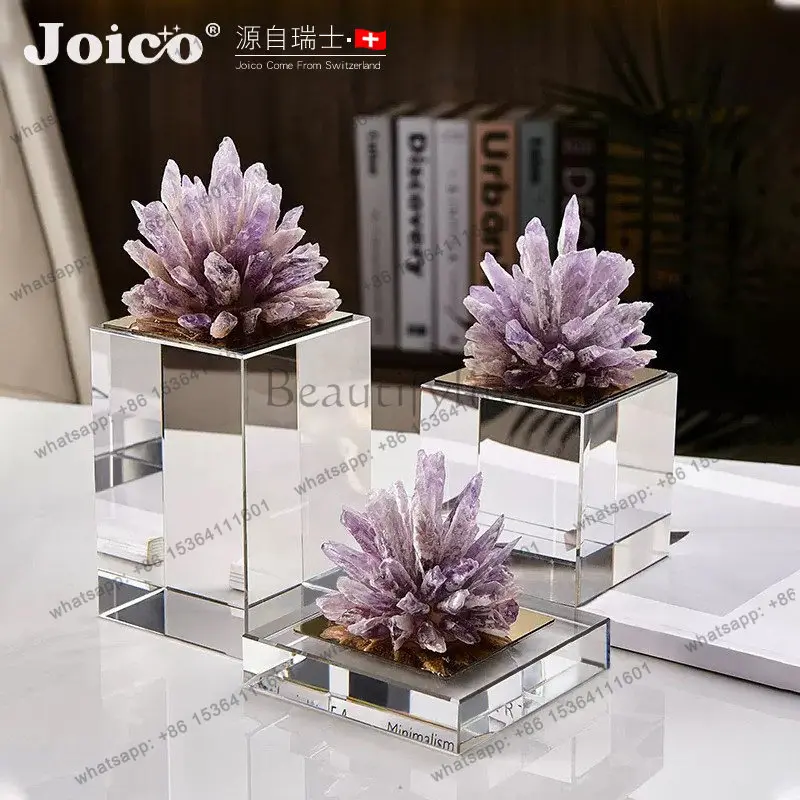 Ornament light luxury high-grade amethyst flower living room home TV cabinet wine cabinet high-end decoration