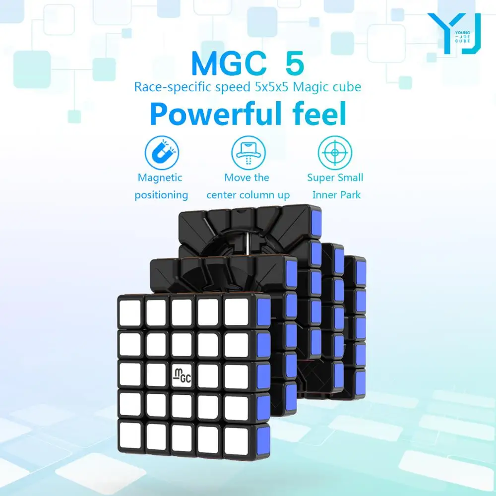 YJ MGC 5x5 M مكعب سرعة سحري مغناطيسي بدون ملصقات احترافية تململ MGC 5 متر ألعاب ألغاز Cubo Magico MGC 5M