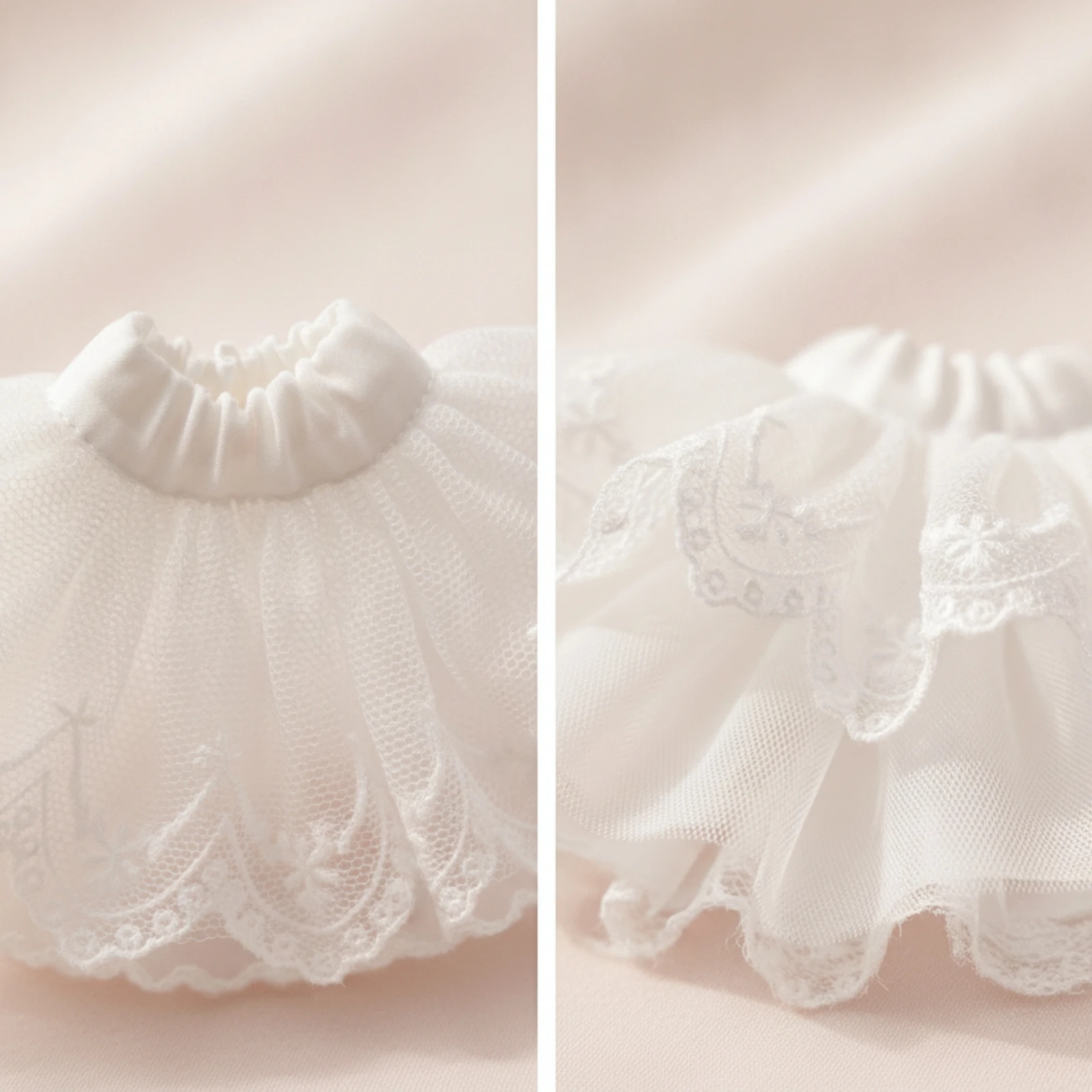 Doll Underskirt with Lace Lightweight Doll Petticoat Tulle Petticoat Transparent Tulle Underskirt Flared for Crafters