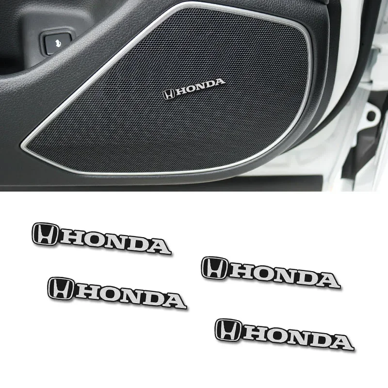 10pcs Car Audio Stickers Speaker Decorate Emblem For Honda Civic Accord CRV Fit Jazz Transalp CBR cb500x Odyssey Vezel Pilot