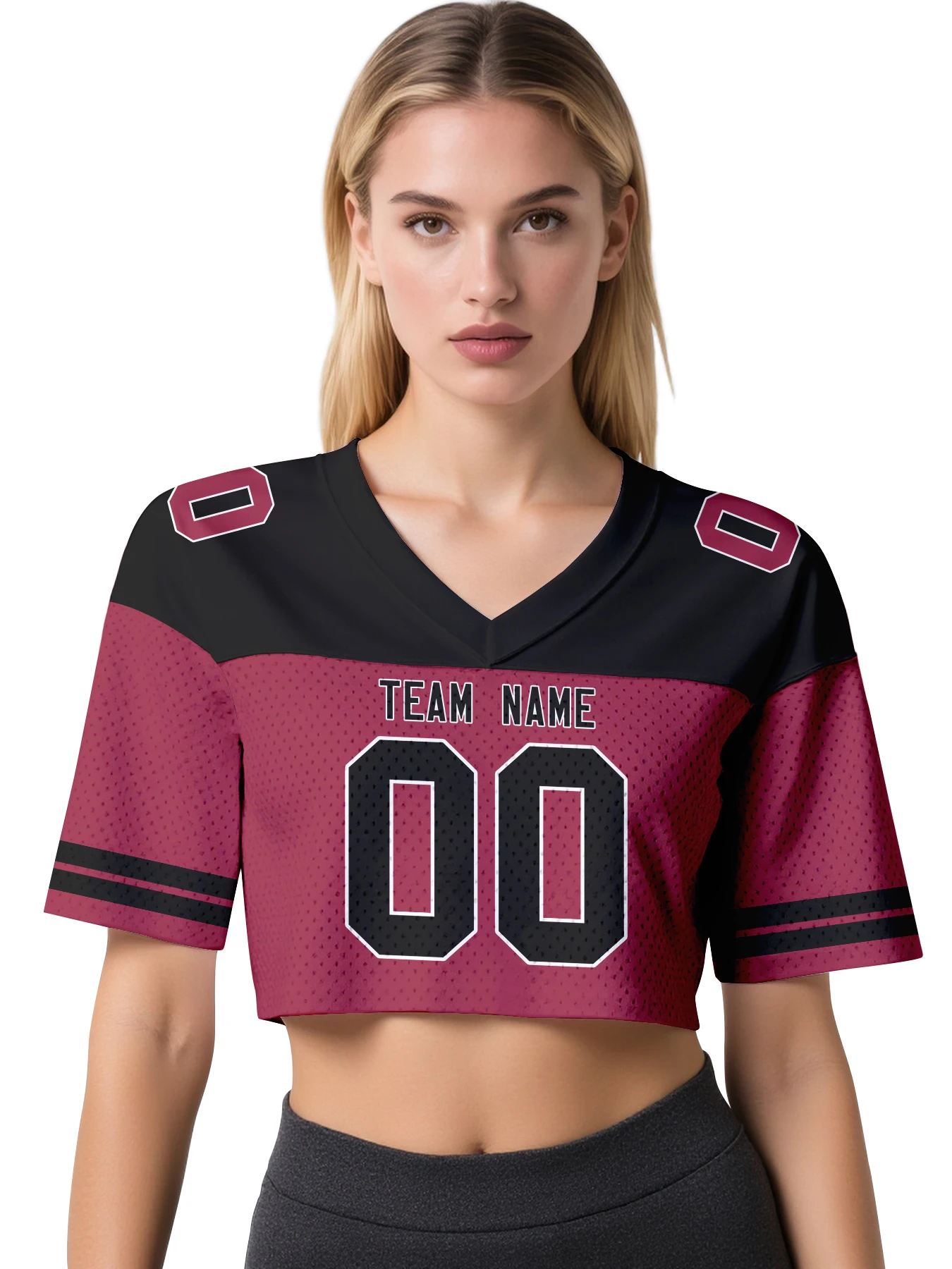 

Custom America Crop Football Shirt for Training Personalized Team Name Number Cheerleader Football Top Football Jersey for Women