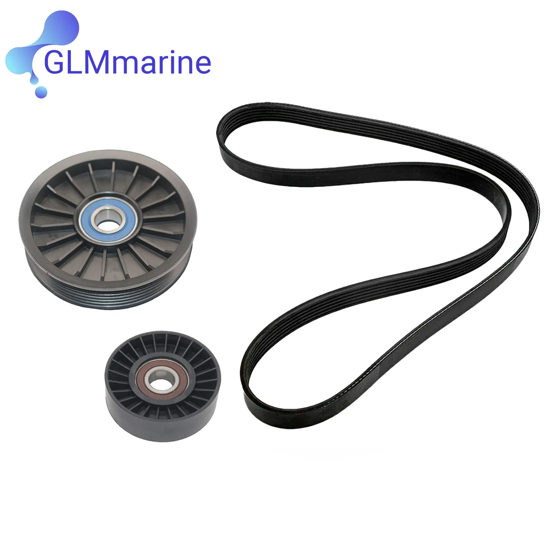 For Mercruiser V6 V8 Serpentine Belt Idler PULLEYet 8M S6500024 4.3-6.2 L MPI Pulleys w/ Belt 862087A1 865598 864625T 865615Q03 image 6
