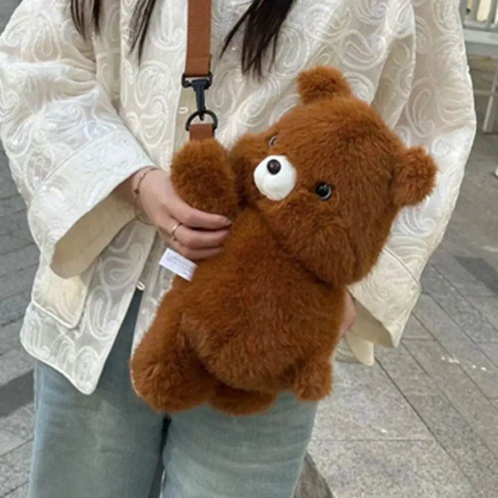 Casual Puppy Panda Crossbody Bag Animal Kawaii Plush Bear Shoulder Bag Cartoon Creative Husky Dog Bag Outdoor