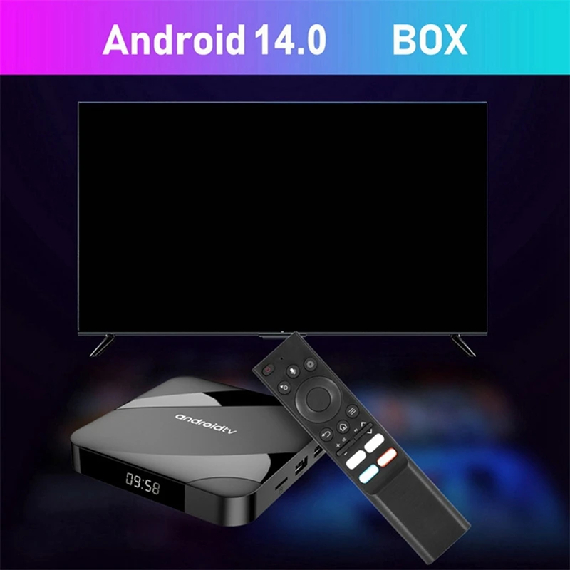 ATV Android 14 Smart TV Box AV1 S905W2 Quad-Core Dual Wifi Voice Remote Media Player 8K 4K Set Top Box EU Plug