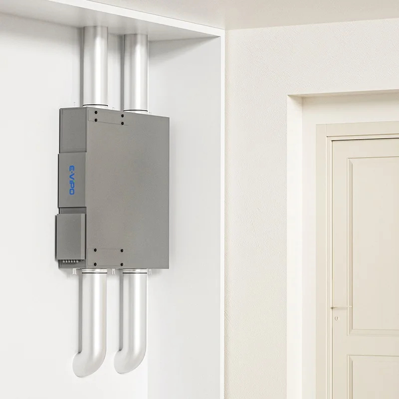 E-VIPO Energy Recovery Ventilation System VMC Double Flux Heat Recovery System WIFI Ceiling Mounted Fresh Air Recuperator view 5