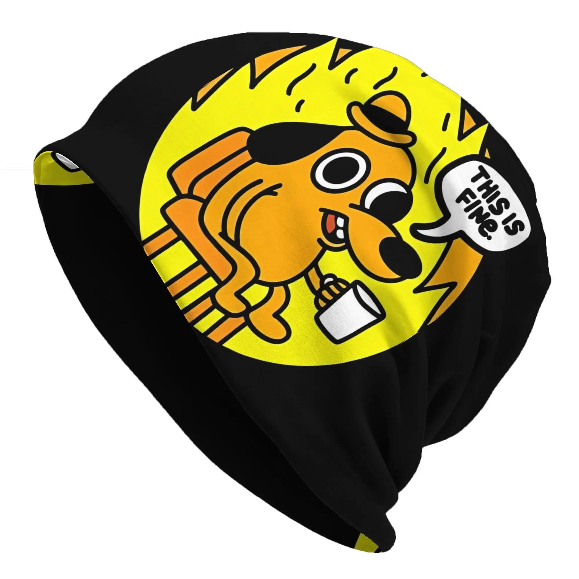 Bonnet Hats This Is Fine Dog Men Women's Thin Hat Meme Warm Cap Design Skullies Beanies Caps
