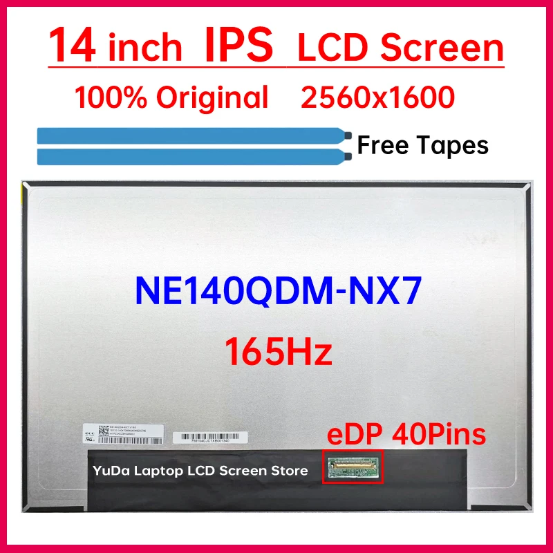 14 Polegada 165hz tela lcd do portátil ne140qdm nx7 NE140QDM-NX7 v18.0 display matriz painel substituição 2560x1600 100% srgb edp 40 pinos