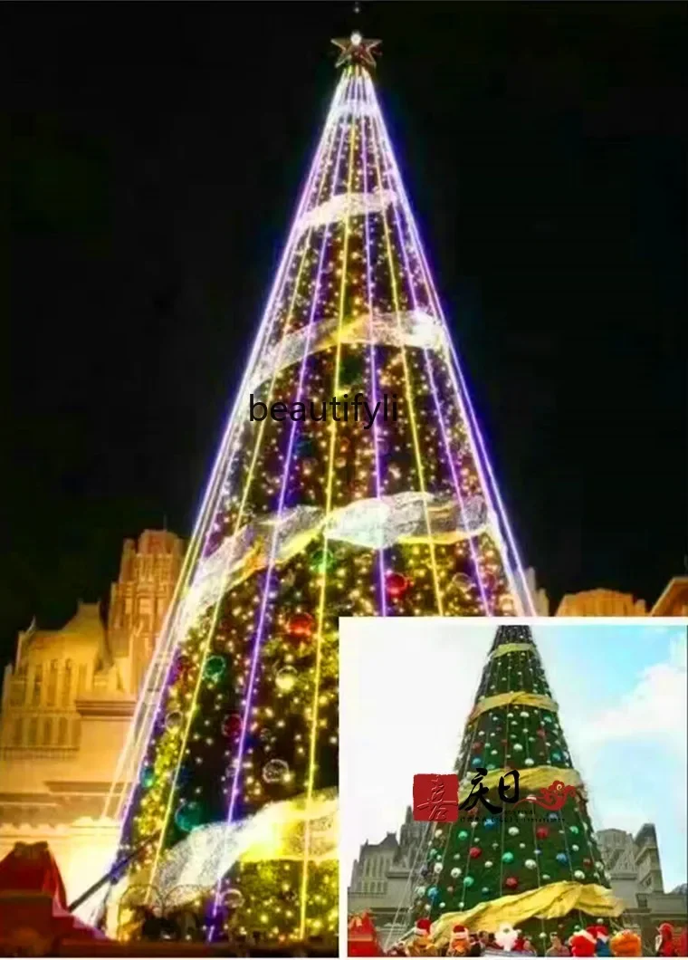 Modern large lighting Christmas tree 4-5-6 -8 meters, outdoor Christmas tree scene decoration tree