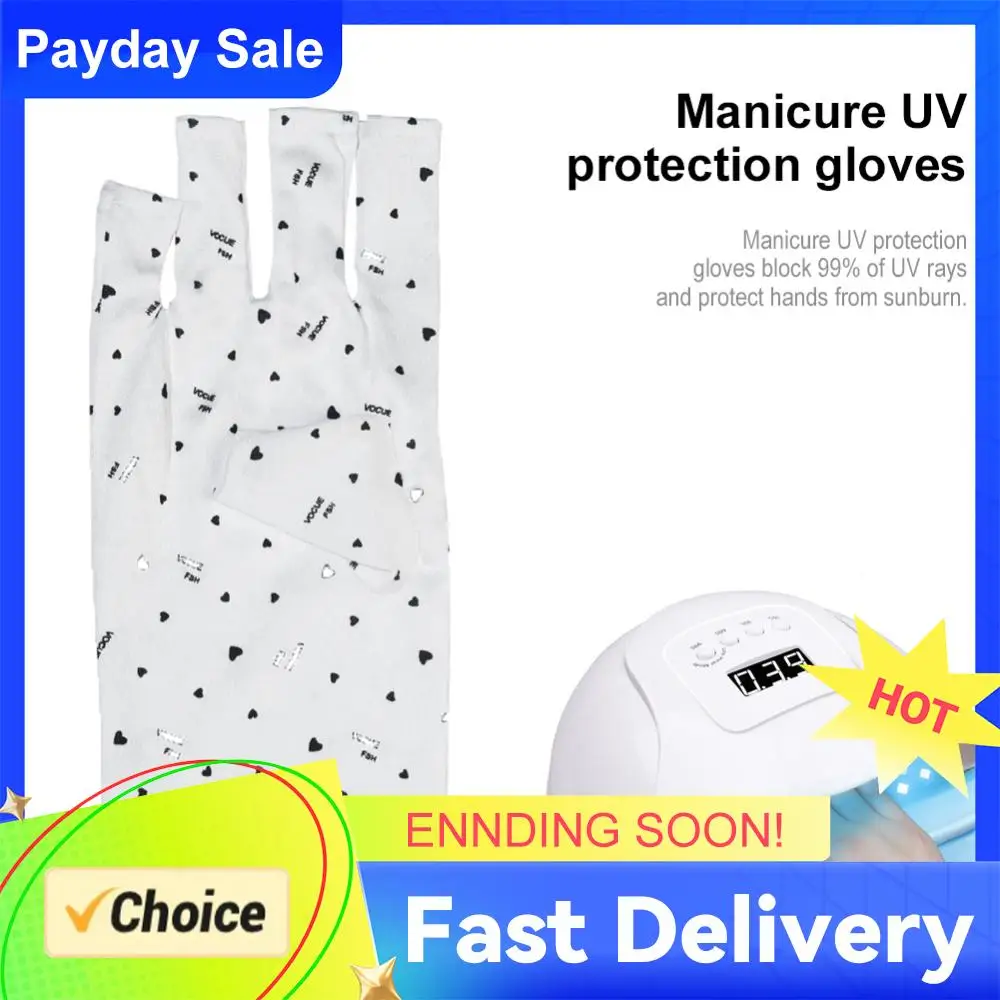 Hand  Protection Gloves Protect Hands Nail Art Skin Care Fingerless Anti  Glove Manicure Gloves for Gel Nail Lamp