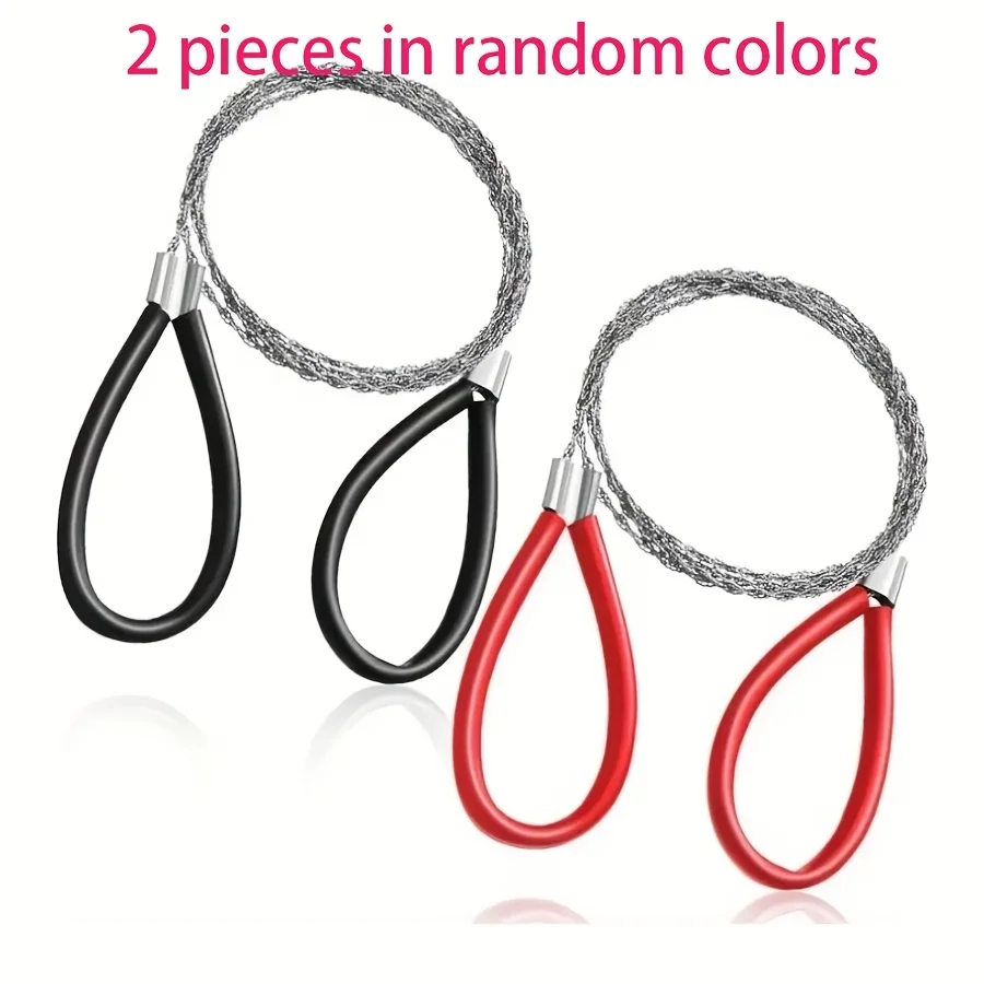 2pcs Pocket Wire Saw, Emergency Survival Steel Saw for Outdoor Camping, Hiking, Hunting, Emergency Rescue & DIY Cutting