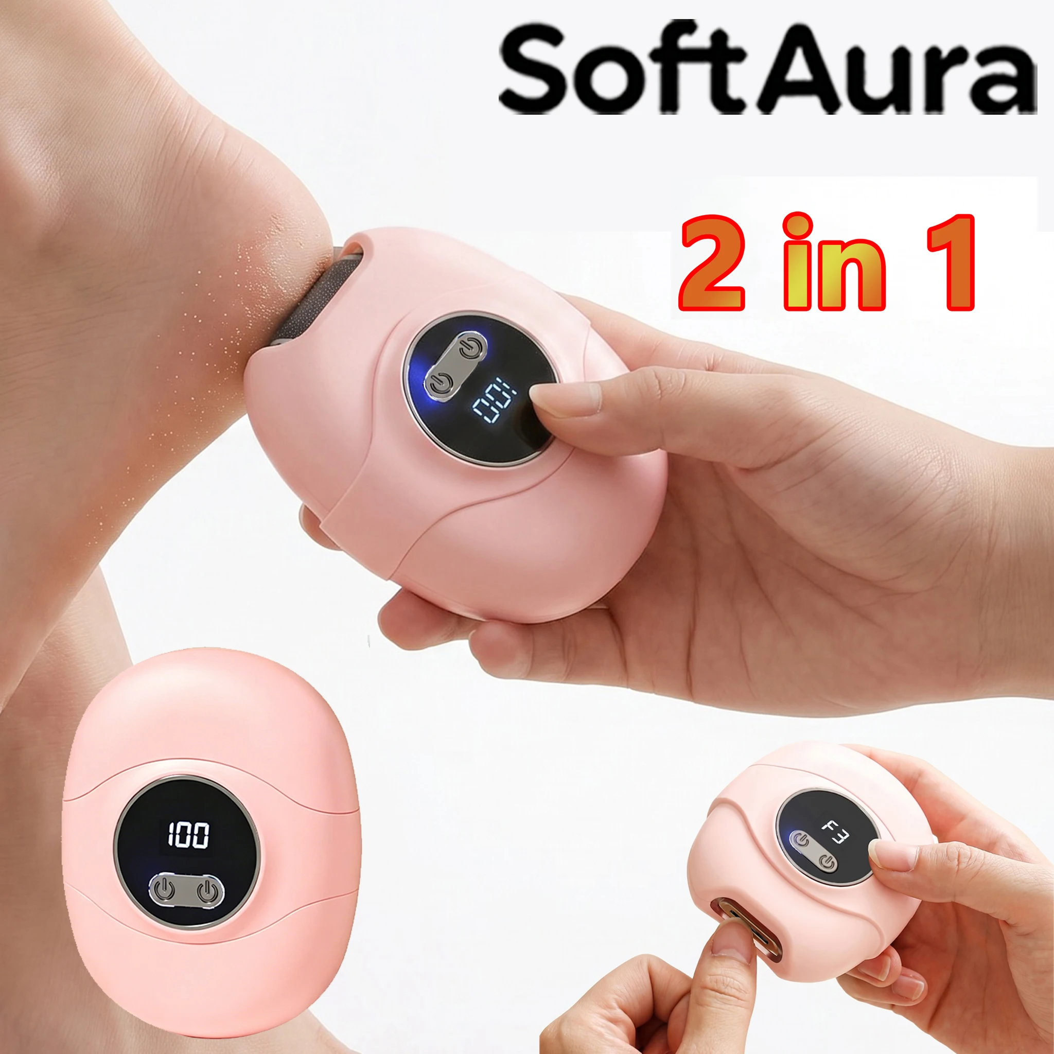 

SoftAura Electric Nail Clipper Automatic Nail File Grinder Rechargeable Safety for Adults Kids Manicure Pedicure Home Use