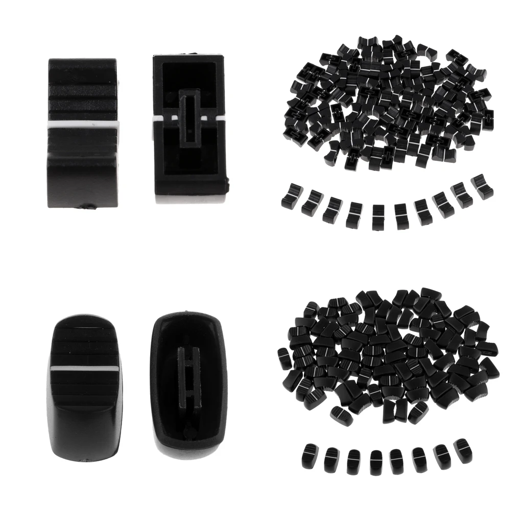 200pcs Plastic Touch Fader Knob Cap Lightweight Repair Slider Potentiometer Caps for Mixer DJ Equipment