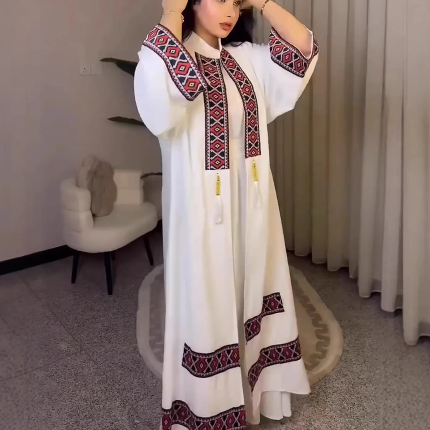 

Женская абайя-кардиган на Ид, открытый мусульманский тренч, весенняя джалабия, длинное платье для Рамадана, праздничный кафтан, арабская длинная роба, марокканский дубайский кафтан