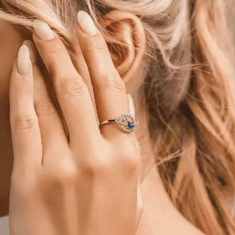 Ring To My Sister Gift PLANET AND STAR Jewelry 2024 Dropshipping Fashion Ring Gift For Girls Women Cubic Zirconia Silver Color image 3