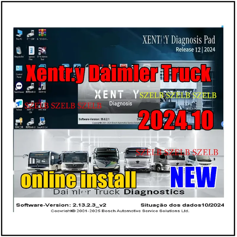 Latest 2026.07 Xentry Daimler Truck Diagnostic Software Online Remote Install Activation for MB STAR C4 C5 SD Connect