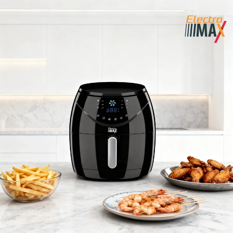 Freidora de aire Electro Max para el hogar, horno de gran capacidad de 4L/6L, freidora eléctrica, máquina todo en uno, bandeja metálica multifuncional 12 en 1