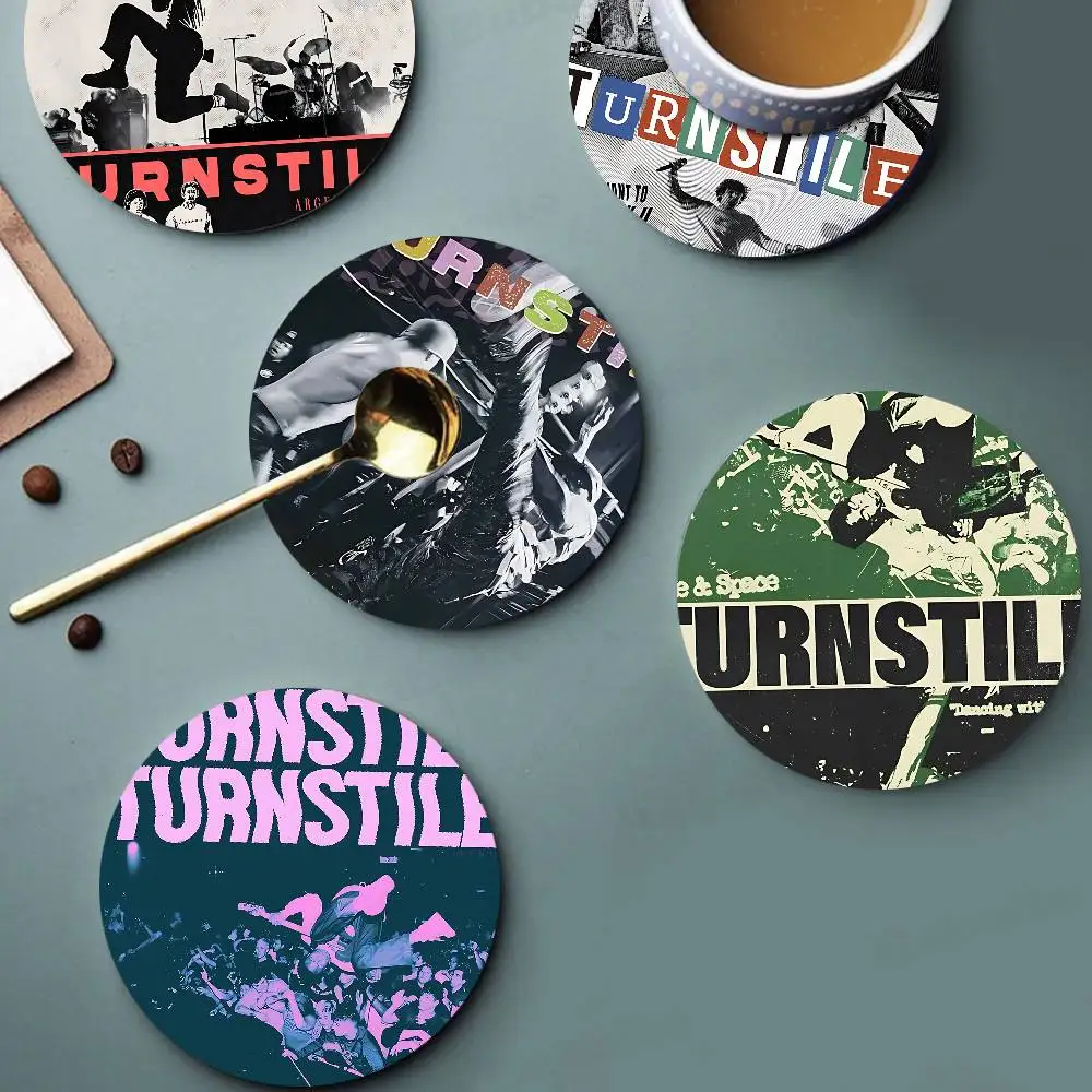 Hardcore Band Turnstile Wooden Coaster Coffee Teacup Decoration Coffee Shop Beverage Shop Family Restaurant Cafe Decoration