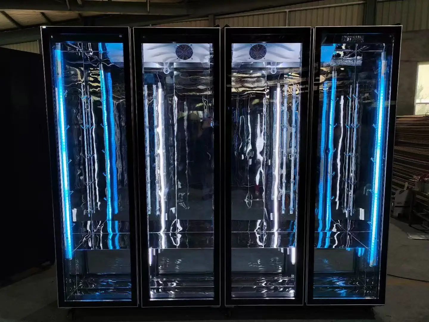 Vertical Single Glass Door Refrigerator with LED Light for Bar Soft Drinks Fridge