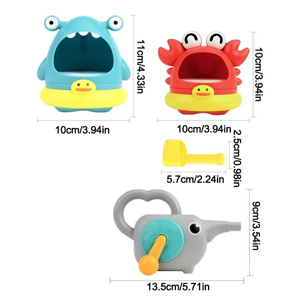 Cartoon Sharks And Crab Shape Bath Manual ABS Blowing Bubble Toy Foam Maker