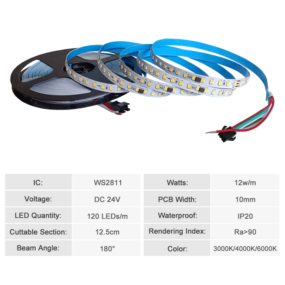 WS2811 2835SMD DC24V acqua corrente LED Strip Flowing Light Horse Race Chasing lampada flessibile Pixel Light 120Leds/M IP20 10mm PCB