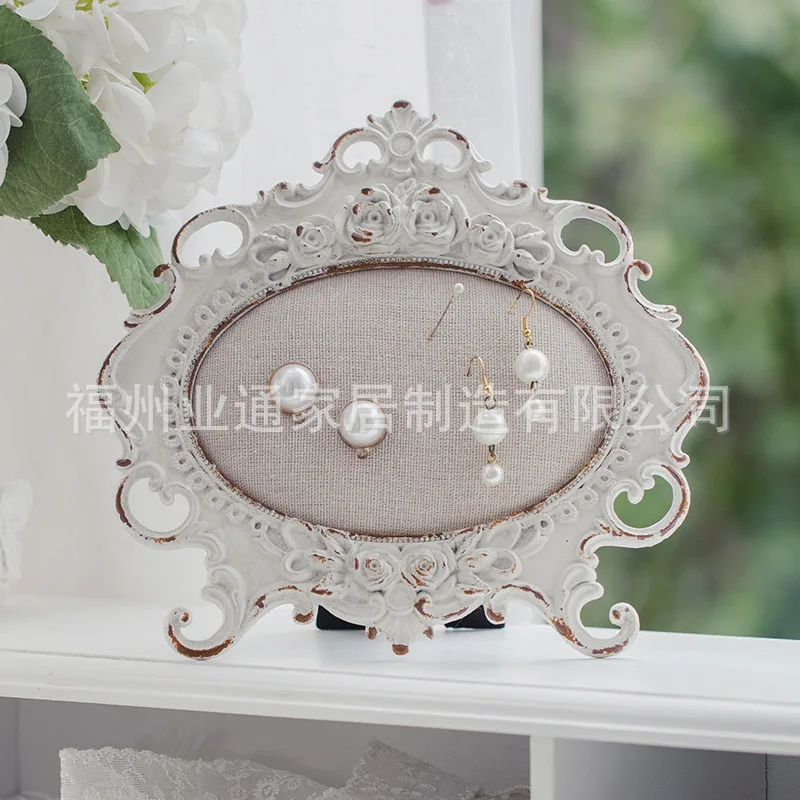 HYS Mini Jewelry Rack Retro Old Soft Bag American Dressing Princess Nail Art Earrings Earrings Pin Storage