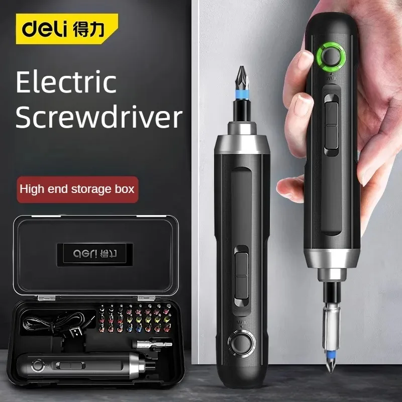 

Deli Electric Screwdriver Precision Set Fast Charging Cordless electric drill Repair Household Power Tool Silent Durable Type-C