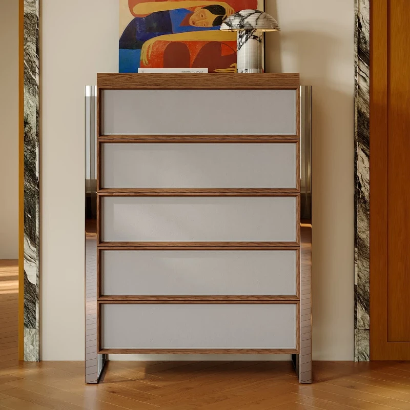 White chest of drawers Bedroom bedside locker against the wall Standing cabinet Living room against the wall Simple modern ocker