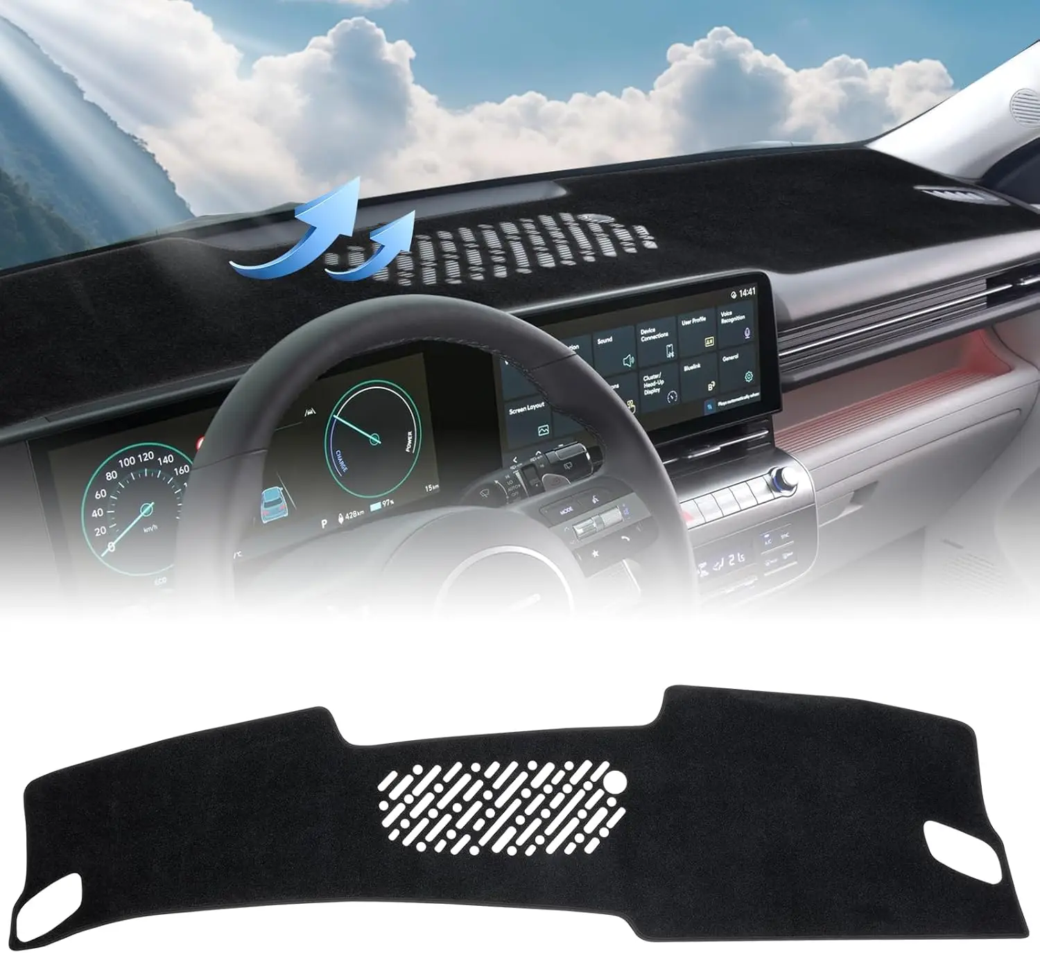 

Dash Cover Compatible with Hyundai Kona 2024 2025 2026, Dashboard Cover Mat for Pad Custom Car Dashboard Interior Accessories