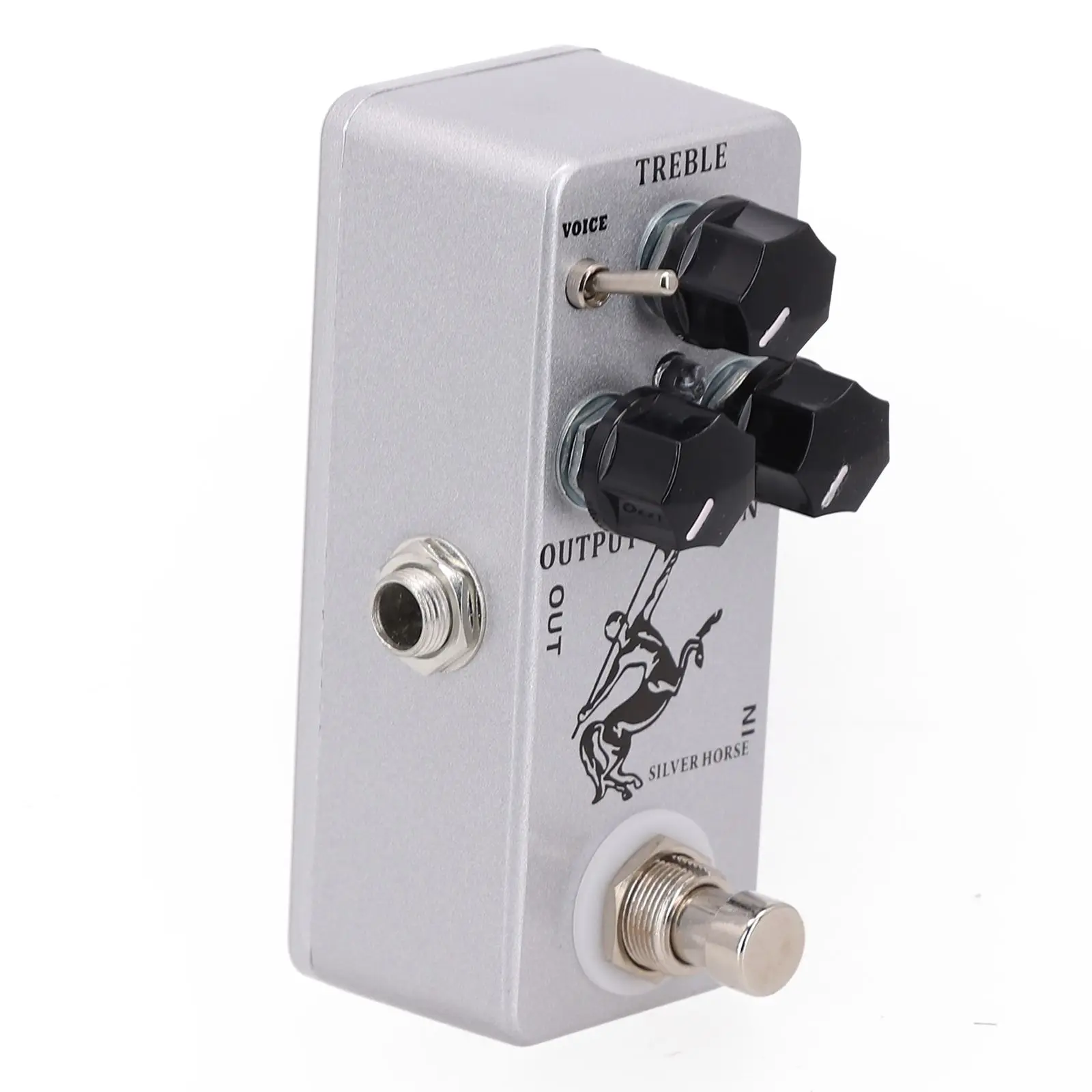 

Гитарная педаль эффектов, регулируемый эффект буста, педаль овердрайва, корпус серебристый, 3.7 * 1.5 * 1.3 дюйма, металлическая, для гитары TREBLE