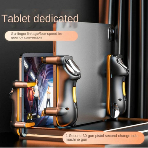 Imagen 1 del producto Controlador PUBG para Ipad de seis dedos, capacitancia ajustable, gatillo de juego móvil, botón L1R1, Joystick, agarre, accesorios para tableta