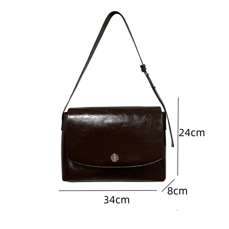 Vintage High-capacity Messenger Bags Fashion PU Leather Commuter Ladies Briefcase Female Crossbody Bags Casual Women\'s Handbags